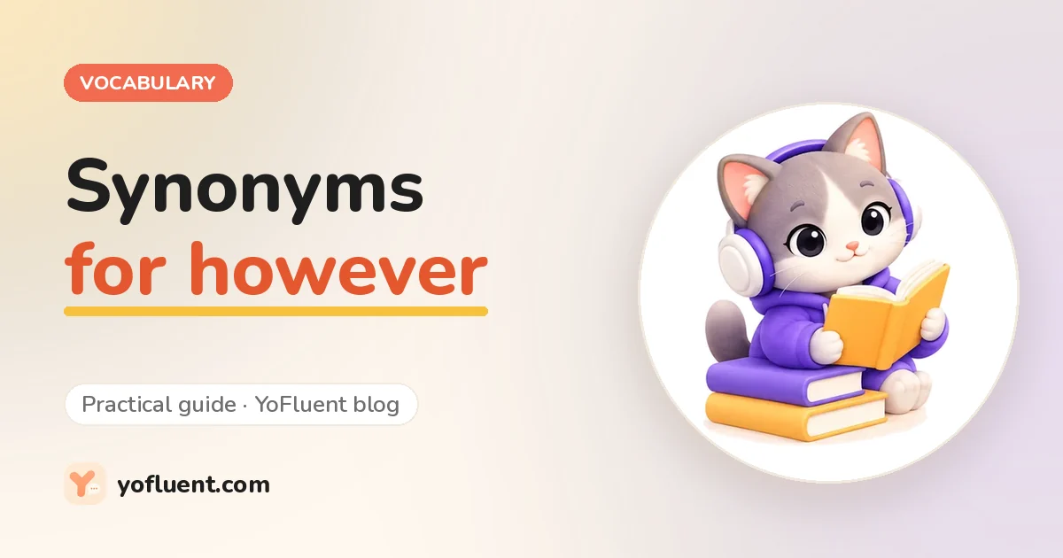 Vocabulary and phrases: Synonyms for however: alternatives by formality, with the punctuation for each